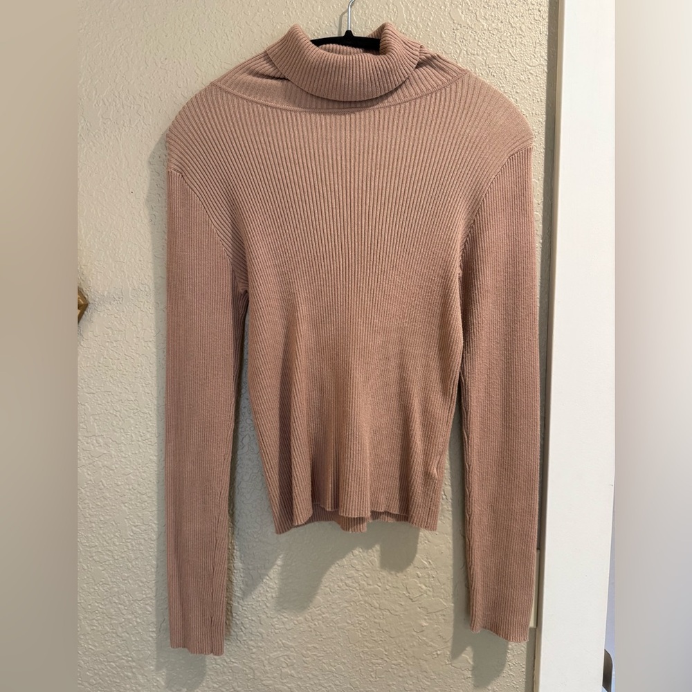Medium John + Jenn Ribbed Knit Sweater in Tan